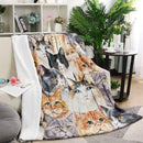 Luxurious Cat Print Flannel Blanket by Axyaa: Perfect for Cat Lovers and Toddlers