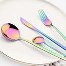 Axyaa 24-Piece Stainless Steel Cutlery Set with Forks, Knives, and Spoons