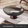 Axyaa Glass Fruit Plate: High-Capacity Candy Box, Elegant Living Room Ornament