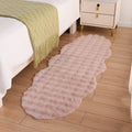 Axyaa Oval Faux Rabbit Fur Plush Rug for Home Decor and Living Room