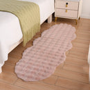 Axyaa Oval Faux Rabbit Fur Plush Rug for Home Decor and Living Room