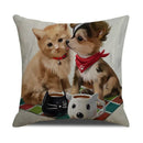 Axyaa Pug Pets Pattern Sofa Cushion Cover Home Decor Pillowcase Linen Cartoon