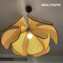 Axyaa Flower Rattan Pendant Lights Chandelier Luminarias