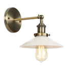 Axyaa White Glass LED Wall Sconce Vintage Industrial Wall Light
