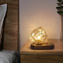 Axyaa Minimalist Ice Cube Glass LED Table Lamp for Living Room Bedroom Desk
