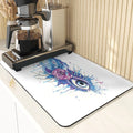 Eye Print Watercolor Style Absorbent Drying Mat & Coasters Set by Axyaa