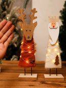 Axyaa Wooden Christmas Ornaments Fawn Snowman Star - Holiday Home Decor