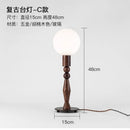Axyaa Retro Walnut Desk Lamp with Pleated Shade