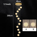 Axyaa Crystal Chandelier Stair Pendant Lighting Modern Home Décor Living Room Lights