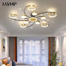 Axyaa Crystal LED Ceiling Lamp: Nordic Design for Living Room, Bedroom, Dining and Study