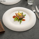 Axyaa White Pearl Dot Ceramic Steak Pasta Dessert Snack Plate Molecular Cuisine Tableware