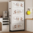 Axyaa Foldable Storage Box, 6 Tier with Wheels, for Home Organization