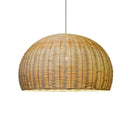 Axyaa Bamboo Rattan Chandelier: Simple New Chinese Style Handmade LED Pendant Light
