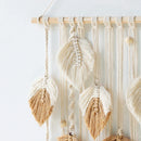 Axyaa Macrame Leaf Tapestry Wall Hanging with Tassels & Bohemian Nordic Aesthetic