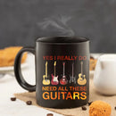 Metallic Guitar Pattern Mug by Axyaa: Rock Band Enthusiasts' Home Coffee Cup