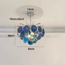 Axyaa French Colorful Chandelier Glass Pendant Lamp for Luxury Living