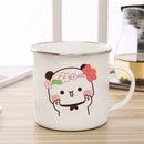 Milk Mocha Bear Enamel Cup - Axyaa Cute Animal Couple Gift