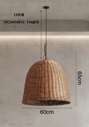 Axyaa Bamboo Pendant Lamp for Japanese Living Room, Retro Style Zen Lighting