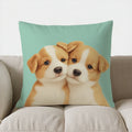 Axyaa Cozy Puppies Pattern Pillow Cover for Sofa, Bedroom, Car