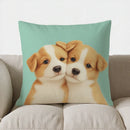 Axyaa Cozy Puppies Pattern Pillow Cover for Sofa, Bedroom, Car