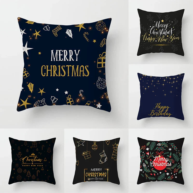 Axyaa Christmas Theme Pillowcase for Festive Sofa Decor and Holiday Gift