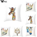 Axyaa Cute Giraffe Pattern Throw Pillowcase
