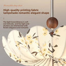 Axyaa Lotus Fabric Pendant Light for Bedroom Living Room Solid Wood Restaurant