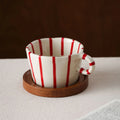 Stripe Latte Art Coffee Mug Set by Axyaa - Exquisite Ceramic Cup for Home and Gifts