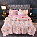 Axyaa Leaf Print Washed Cotton Quilt Air-conditioning Comforter Blanket Bedspread