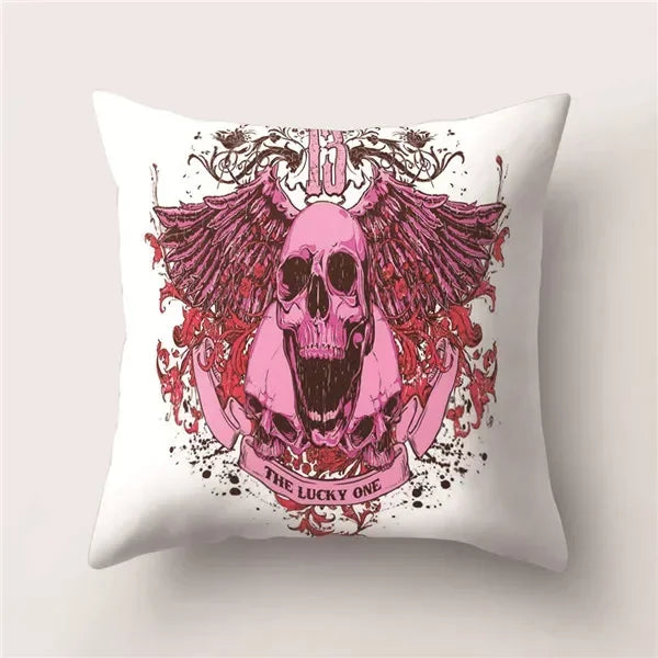 Skull Polyester Pillowcase 45X45CM Axyaa Home Decor Cushion Cover Square Sofa Decor
