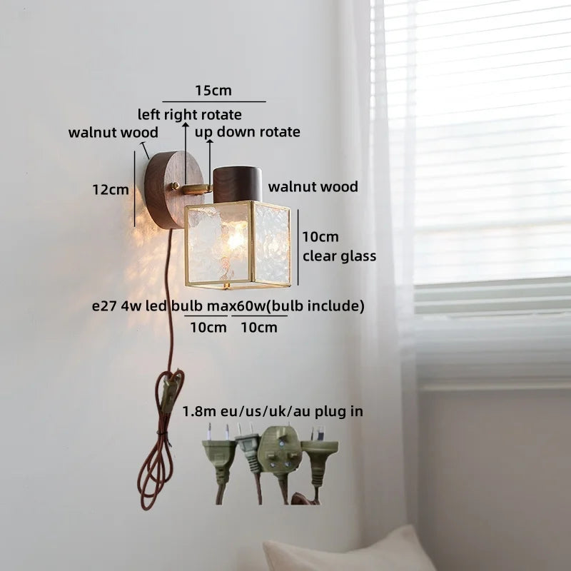 Axyaa White Glass LED Wall Light Pumpkin Stairs Modern Nordic Decor Bedside Lamp