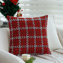 Axyaa Red Plaid Christmas Cushion Cover 45x45 - Retro New Year Holiday Decor