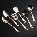 Axyaa Stainless Steel Cutlery Set Spoon Spatula Clander Kitchenware Mirror Polished