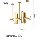 Axyaa Golden Iron Glass Chandelier: Postmodern Art Deco Lighting for Dining Room