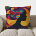 Colorful Silhouette Art Pillow Cover for Sofa, Bedroom, Car by Axyaa