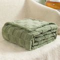 Axyaa Checkered Pattern Fleece Throw Blanket - Super Soft and Warm Blanket