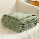 Axyaa Checkered Pattern Fleece Throw Blanket - Super Soft and Warm Blanket