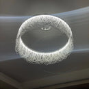 Axyaa Chrome Tassel Chandelier LED Lighting Pendant Lamp for Home Decor