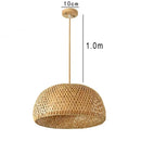 Axyaa Bamboo Woven Pendant Lamp - Natural Rattan Core LED Chandelier