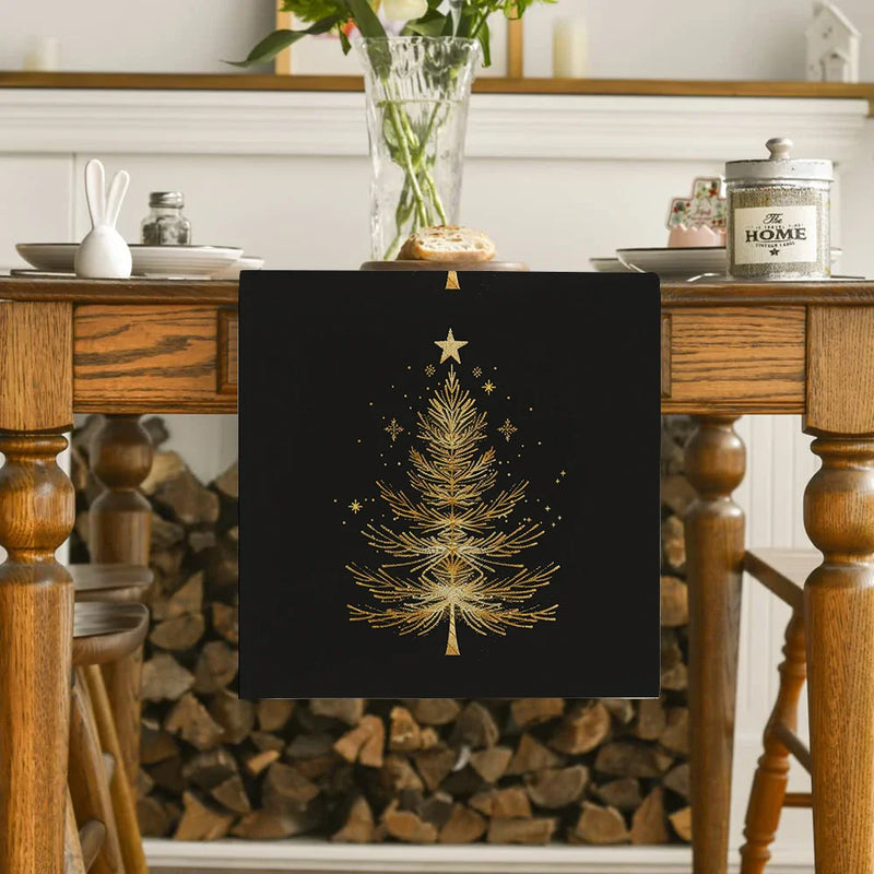 Golden Stars Table Runner - Rustic Wedding Party Decor by Axyaa