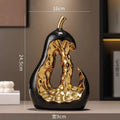 Axyaa Goldene Birne Keramik Skulptur Obst Deko Hohle Abstrakte Figur