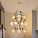 Axyaa Retro Glass Chandelier | Luxury Transparent Pendant Lamp for Home, Hotel, Villa