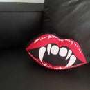 Axyaa Devil Red Lips Halloween Decorative Cushion for Living Room and Bedroom