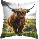 Axyaa Nordic Yak Oxen Highland Cow Cushion Cover for Home Hotel Sofa Bed
