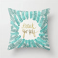 Axyaa Mint Green Geometric Animal Print Pillowcase for Home and Office Decor