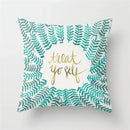 Axyaa Mint Green Geometric Animal Print Pillowcase for Home and Office Decor