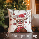 Axyaa Christmas Animal & Santa Pillow Cover for Sofa, Bedroom, Car
