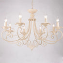 Axyaa Vintage Wrought Iron Chandelier Black Beige Metal Hanging Lamp
