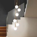 Axyaa Glass Ball Chandelier: Modern LED Lighting for Home, Hotel, and Dining Spaces