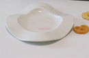 Axyaa Irregular White Breakfast Plate - Creative Household Dish for Dessert and Dim Sum